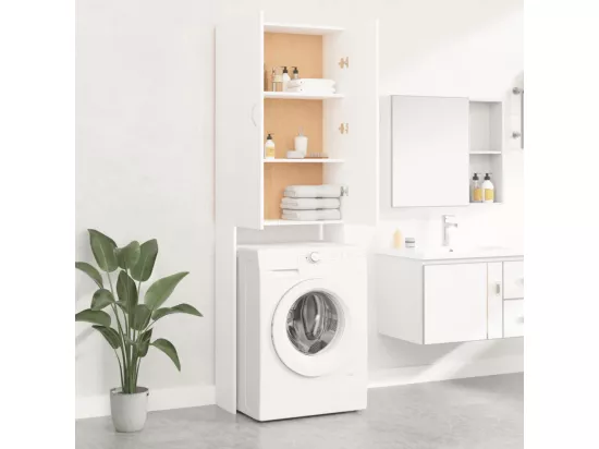 Meuble pour machine à laver Blanc 64x25,5x190 cm