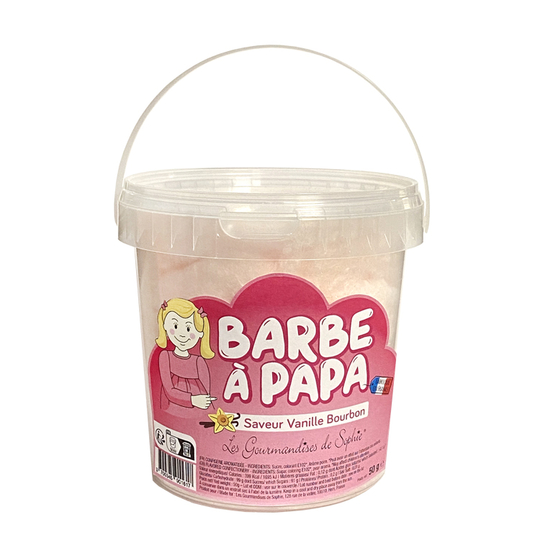 Seau de Barbes-à-papa à la vanille 50g