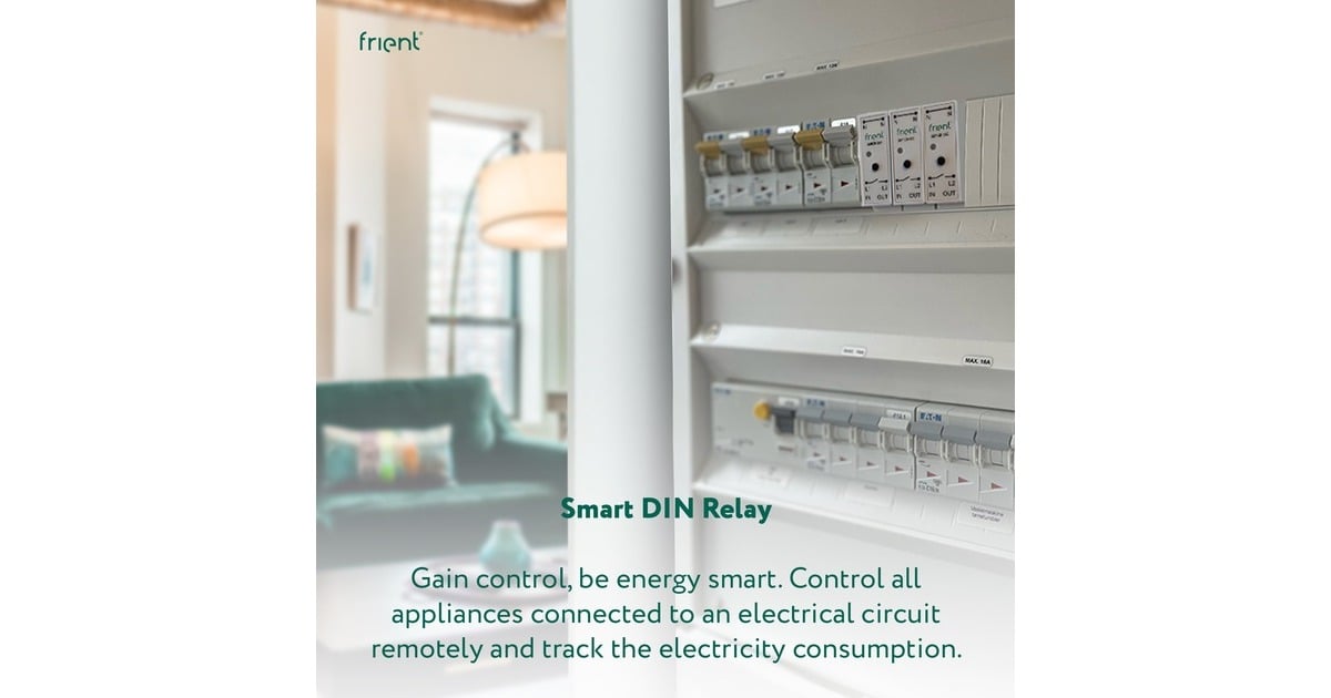 FrientSmart DIN Relay relais  (Lichtgrijs, Zigbee 3.0)