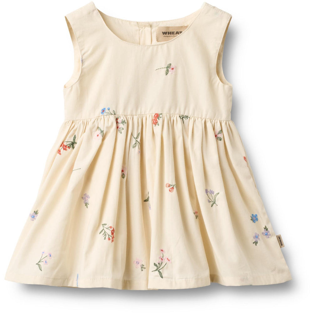 Køb Wheat Ivory Embroidery Flowers Pinafore Wrinkle Sienna Kjole