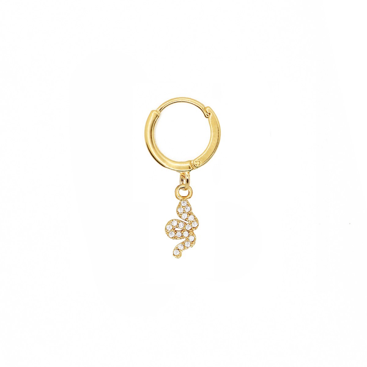 Boucle à l'unité serpent dorée à l'or fin 24k LILY