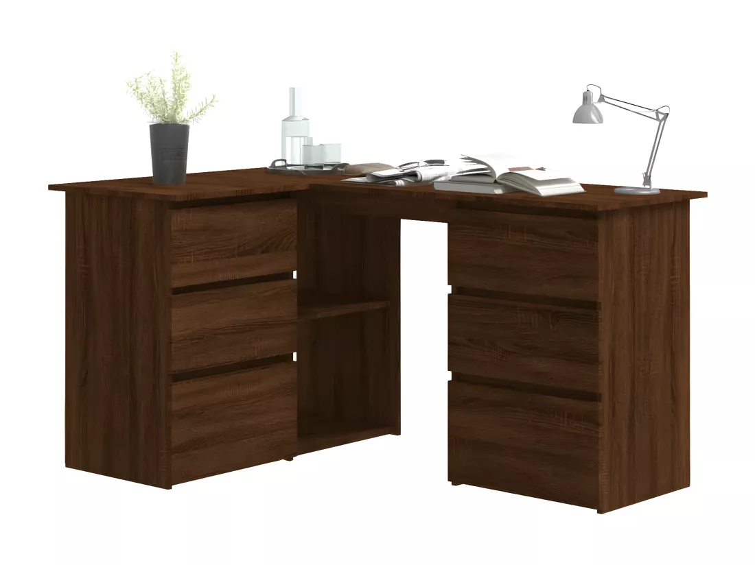Bureau d'angle Chêne marron 145x100x76 cm Bois d'ingénierie