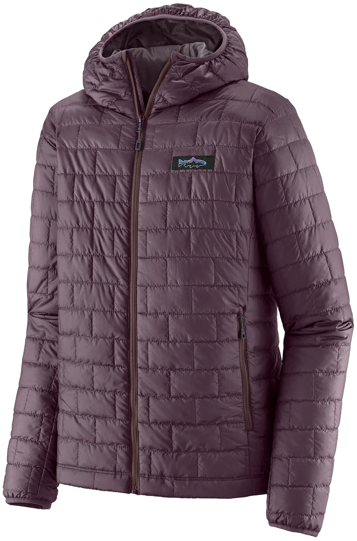 Patagonia M's Nano Puff Fitz Roy Trout Hoody Obsidian Plum