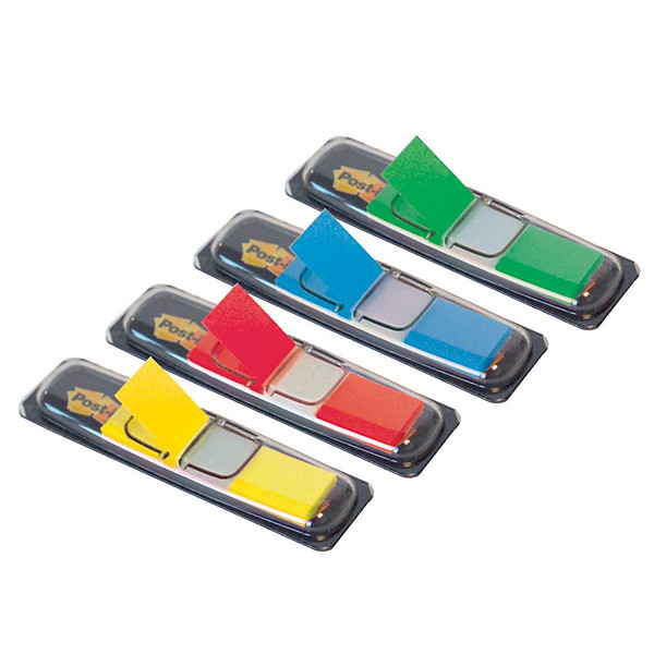 Etui de 4 distributeurs de 35 index Post-it®  largeur 12 mm coloris classiques