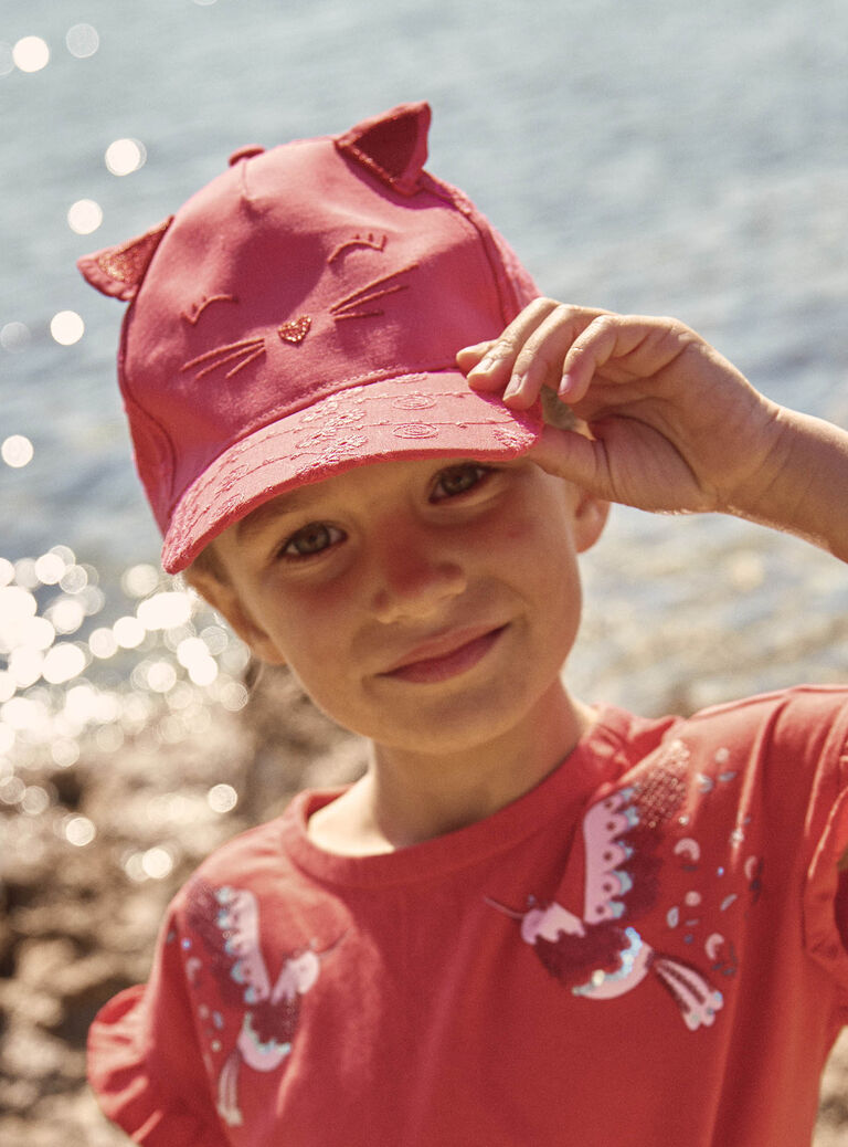Casquette coquelicot à animation oreilles de chat 3D