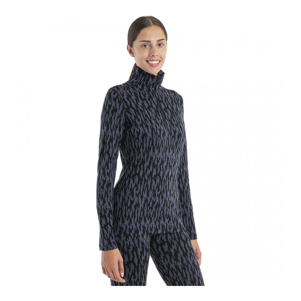 Icebreaker 260 VERTEX GLACIAL FLOW - Sous-couche Femme graphite/black/j