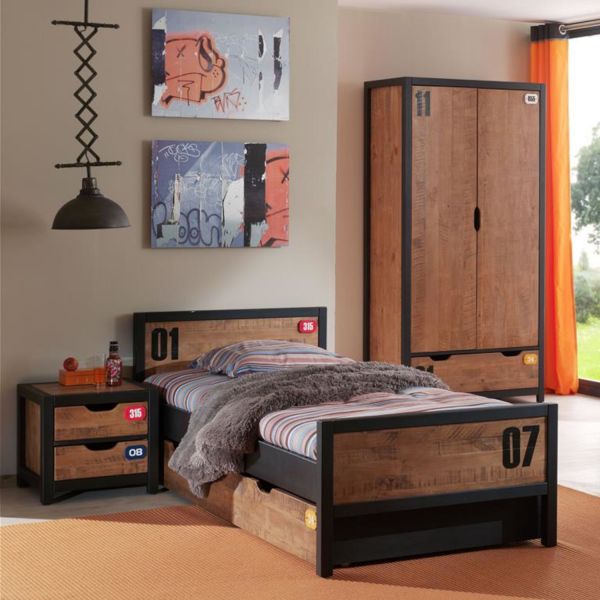 Vipack Alex Bedlade 90 x 200 Cm Bruin / Zwart