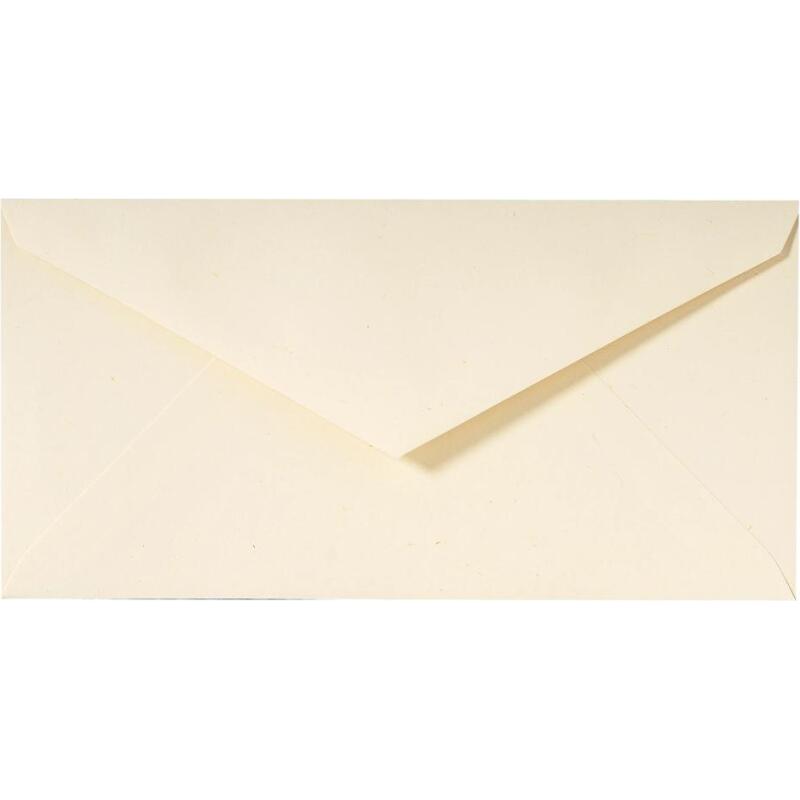 20 enveloppes DL (110x220mm) paille gommées - ivoire