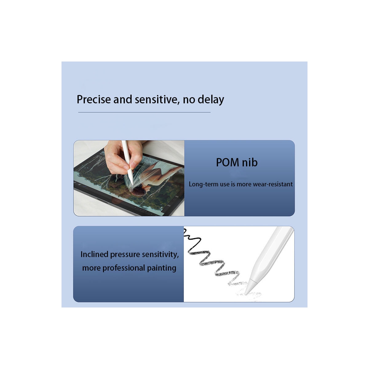 Universal Stylus-penn for iPad med 4 pennesplitter Sort