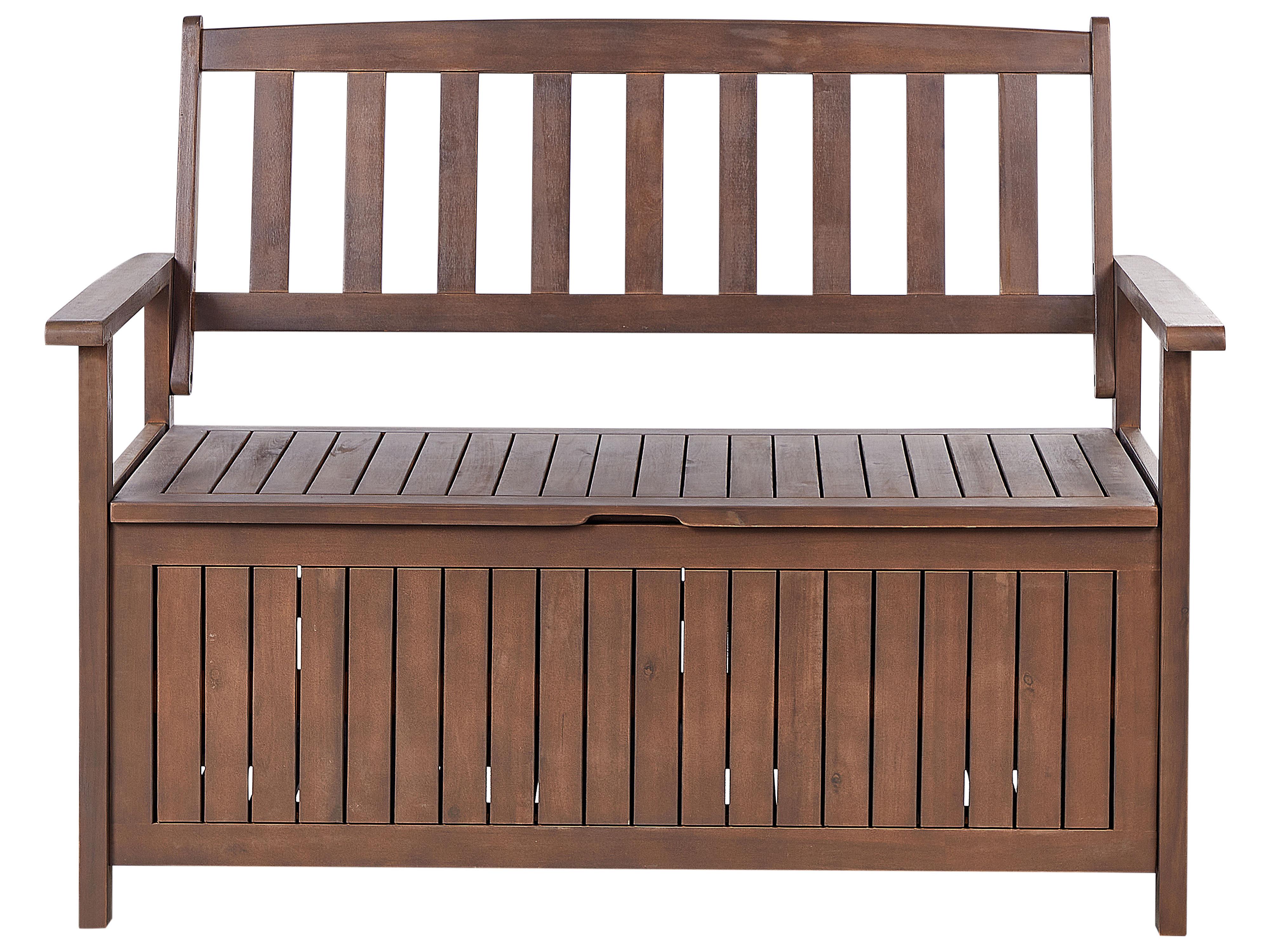 Tuinbank met zitkussen SOVANA 120 cm met opbergruimte Acaciahout Wit