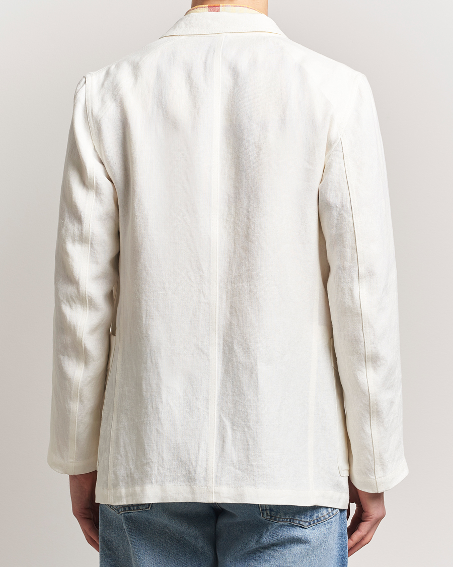Drake's MKIII Linen Games Double Breasted Blazer Ecru