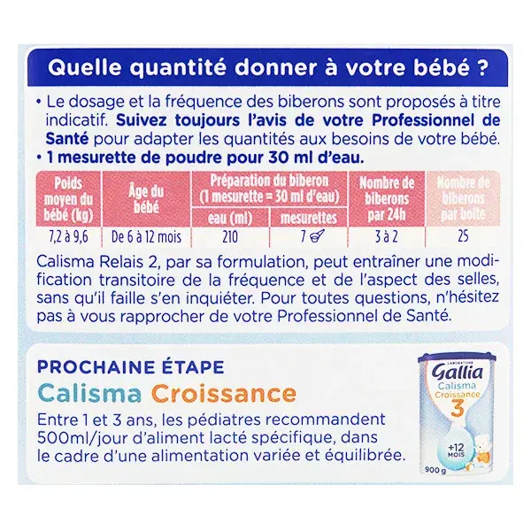 Gallia Calisma Relais Lait 2º Estágio 830g