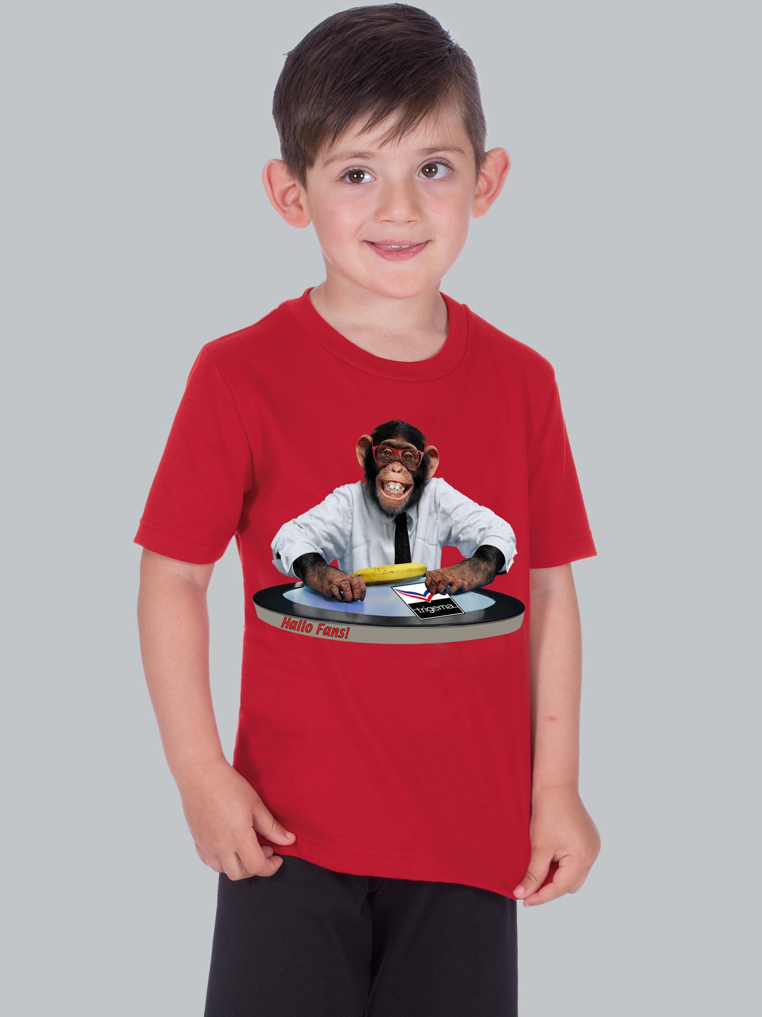 T-Shirt TRIGEMA Affe Kirsch