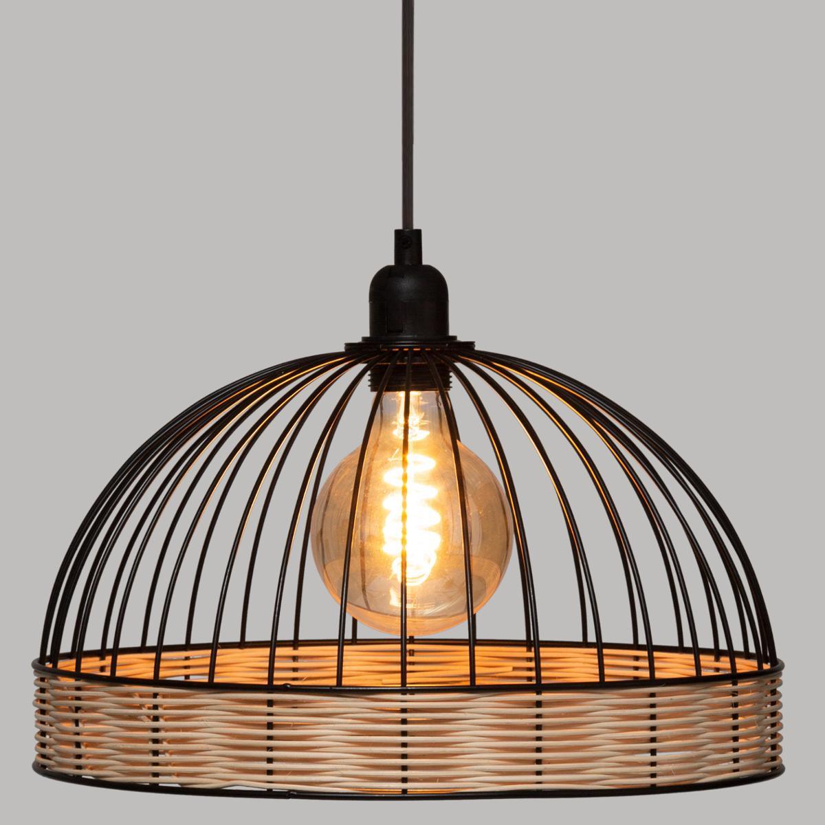 SUSPENSION METAL FIL ROTIN SUWA NOIR D.35CM
