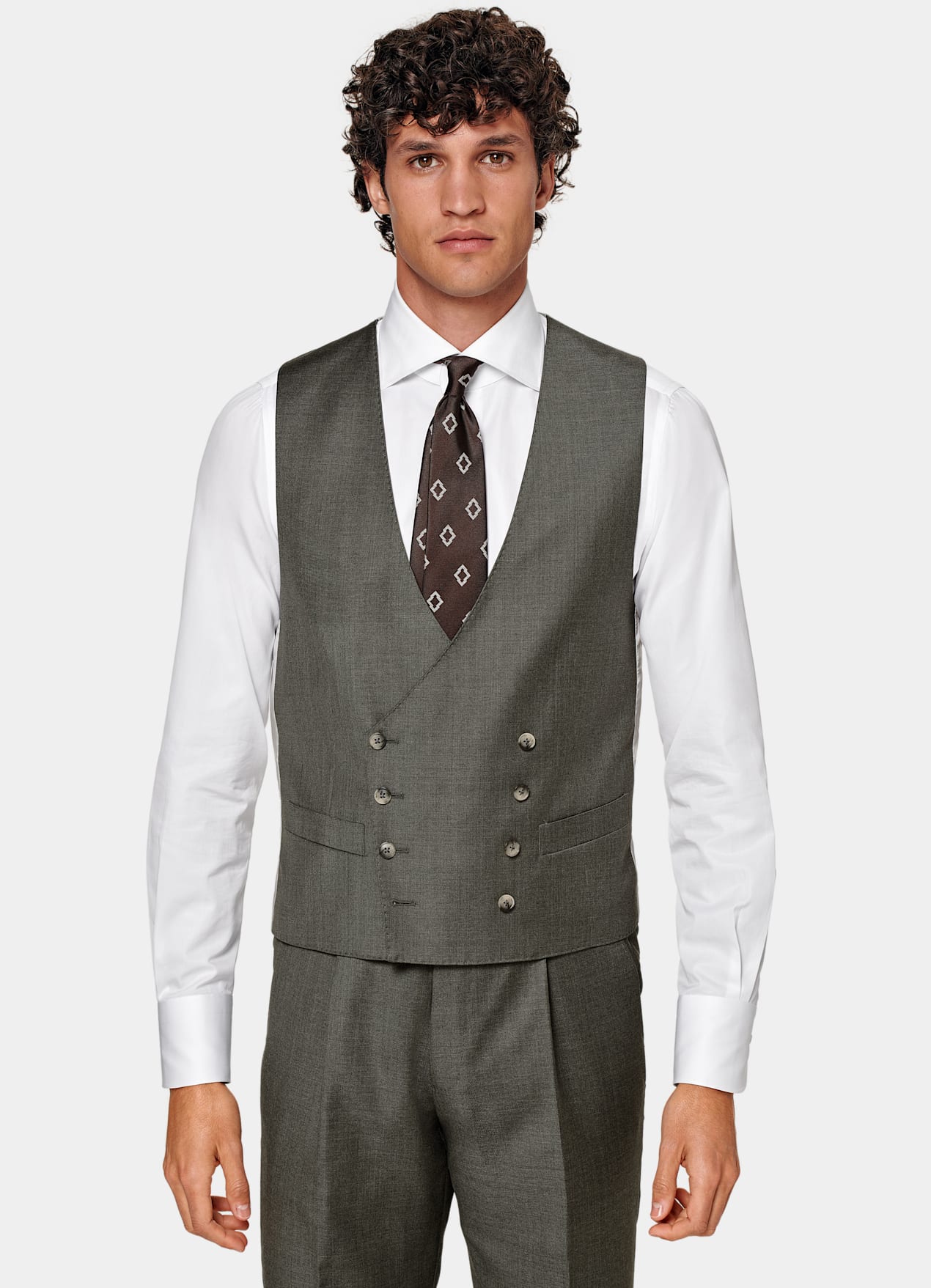 Costume trois pièces Havana coupe Tailored vert foncé