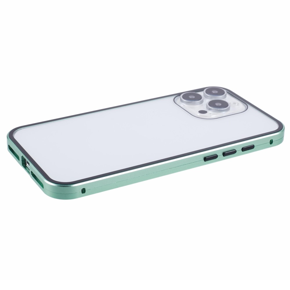 iPhone 16 Pro Max Magnetische Alu Schutzhülle mit Panzer Glas Backcover   Displayschutz (Magnet-Technologie) - Türkis