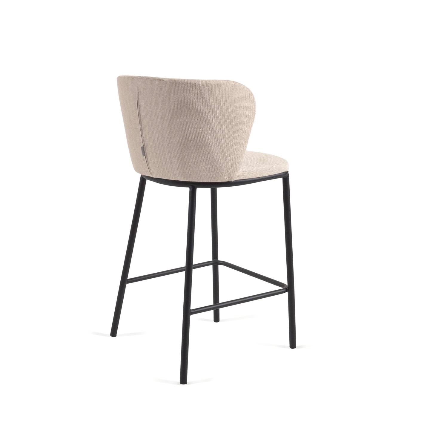 Kave Home Barhocker CISELIA Chenille beige/schwarz