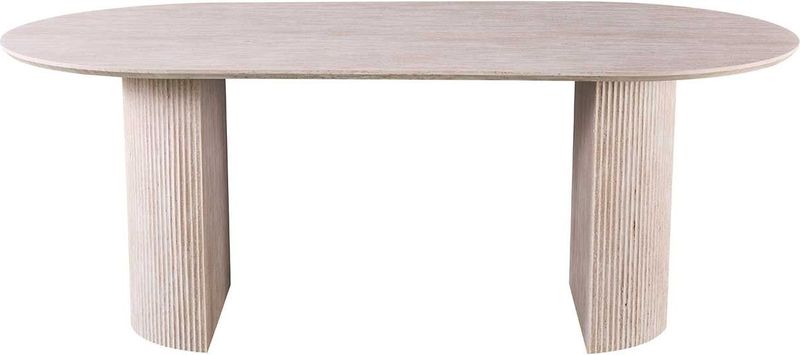 Ovale Eettafel Lagos - 200x110x76cm - Imitatie Travertin