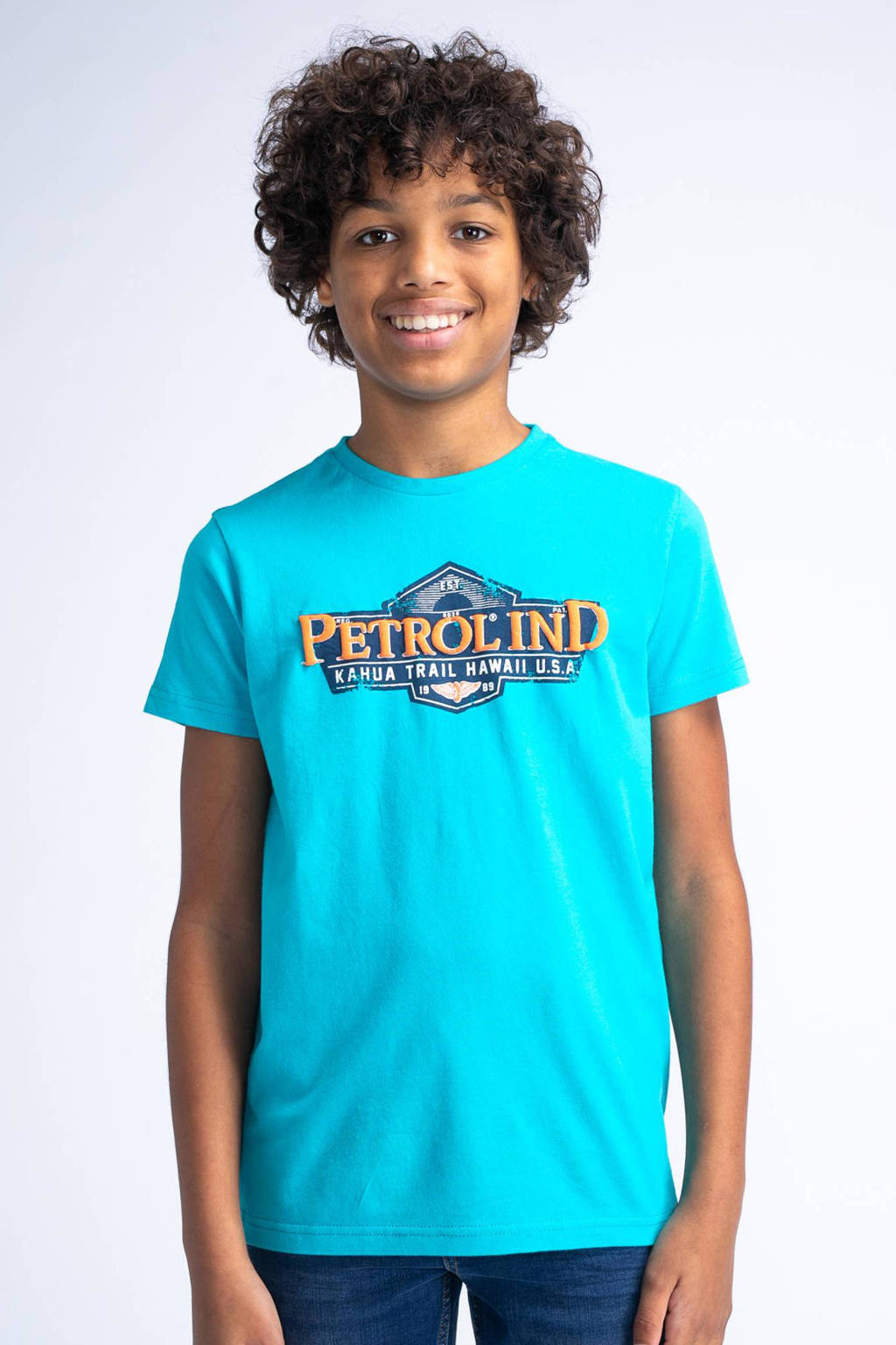 Petrol Industries T-shirt met logo fel blauw