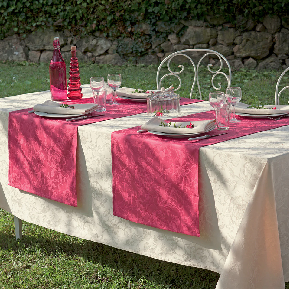 Nappe pur coton ivoire 180X300 Garnier Thiebaut
