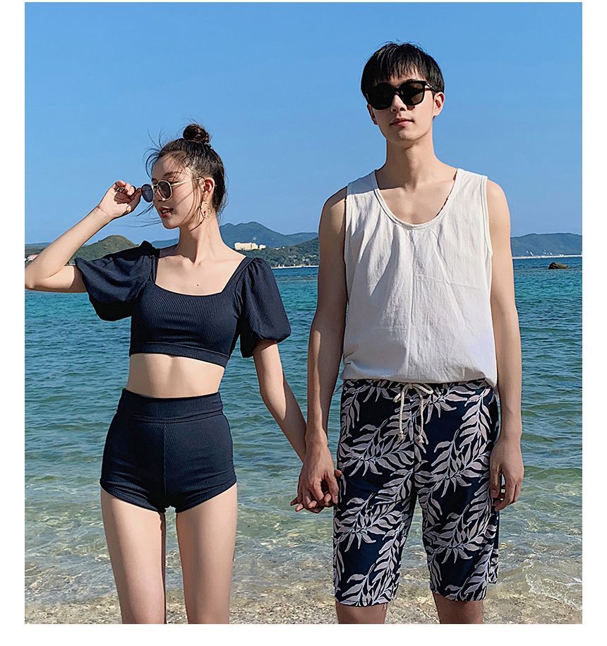 Salanghae - Koppel-matching tankinitop met korte mouwen / printbroek / shorts / set