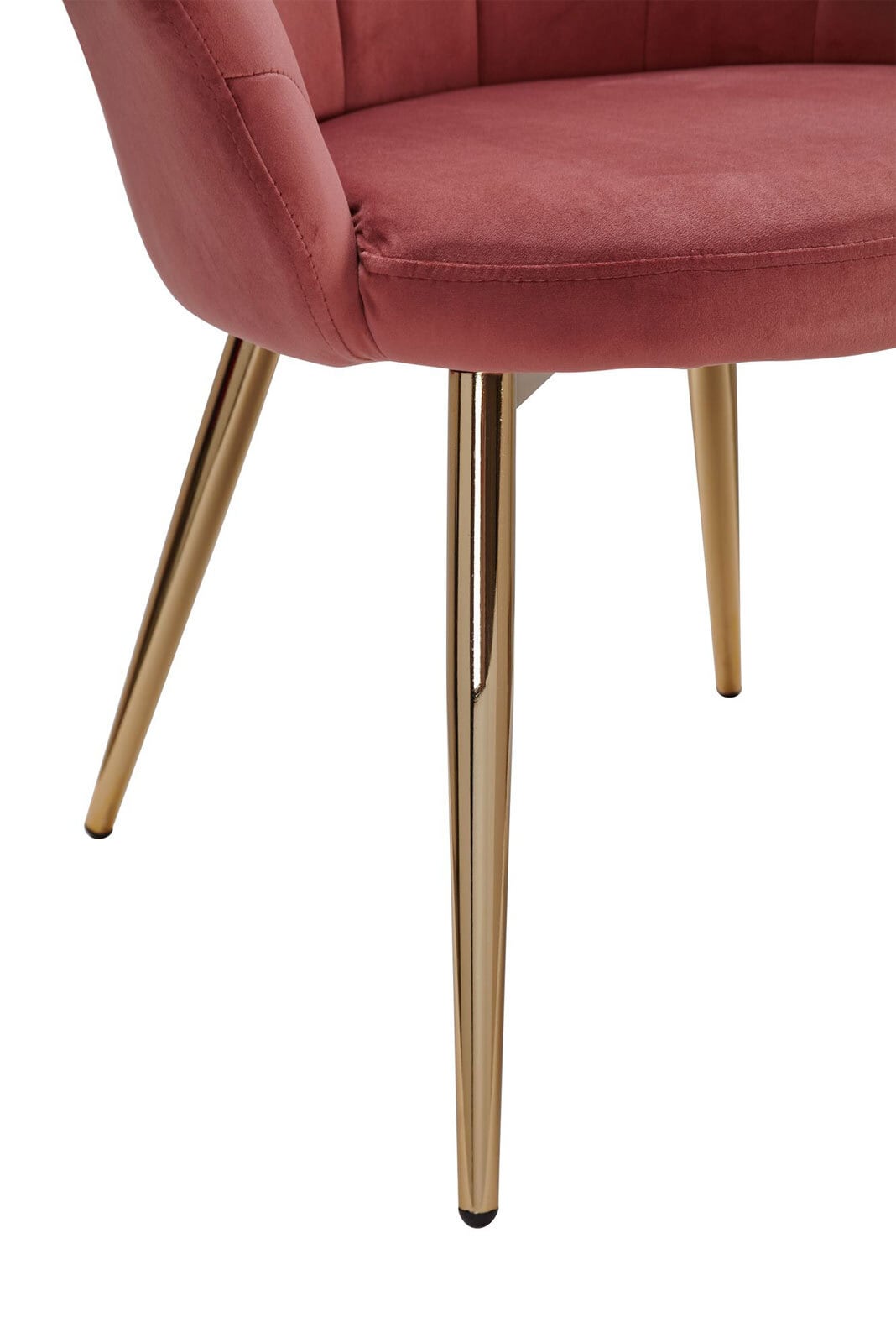 Esszimmerstuhl Samtstoff rosa/goldfarbig