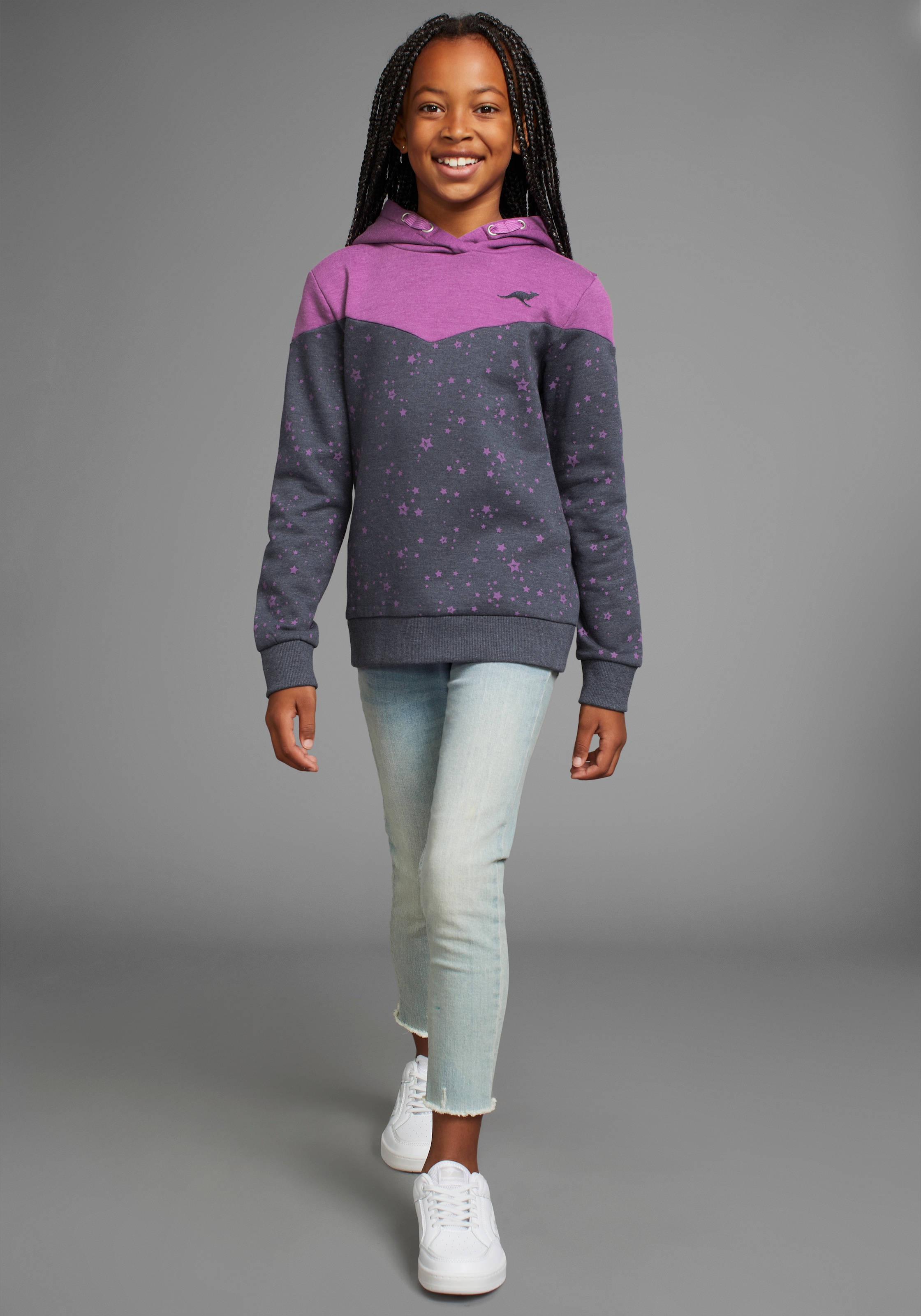 KangaROOS Kapuzensweatshirt »mit süssem allover Druck«, , Hoodie für Mädchen