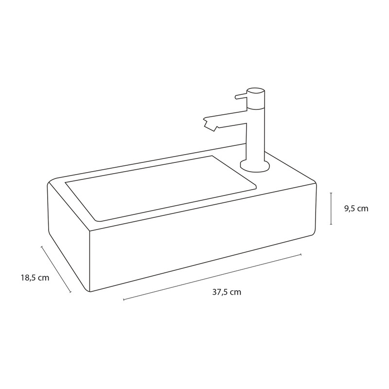 Differnz Helios fonteinset keramiek 36x18x9cm