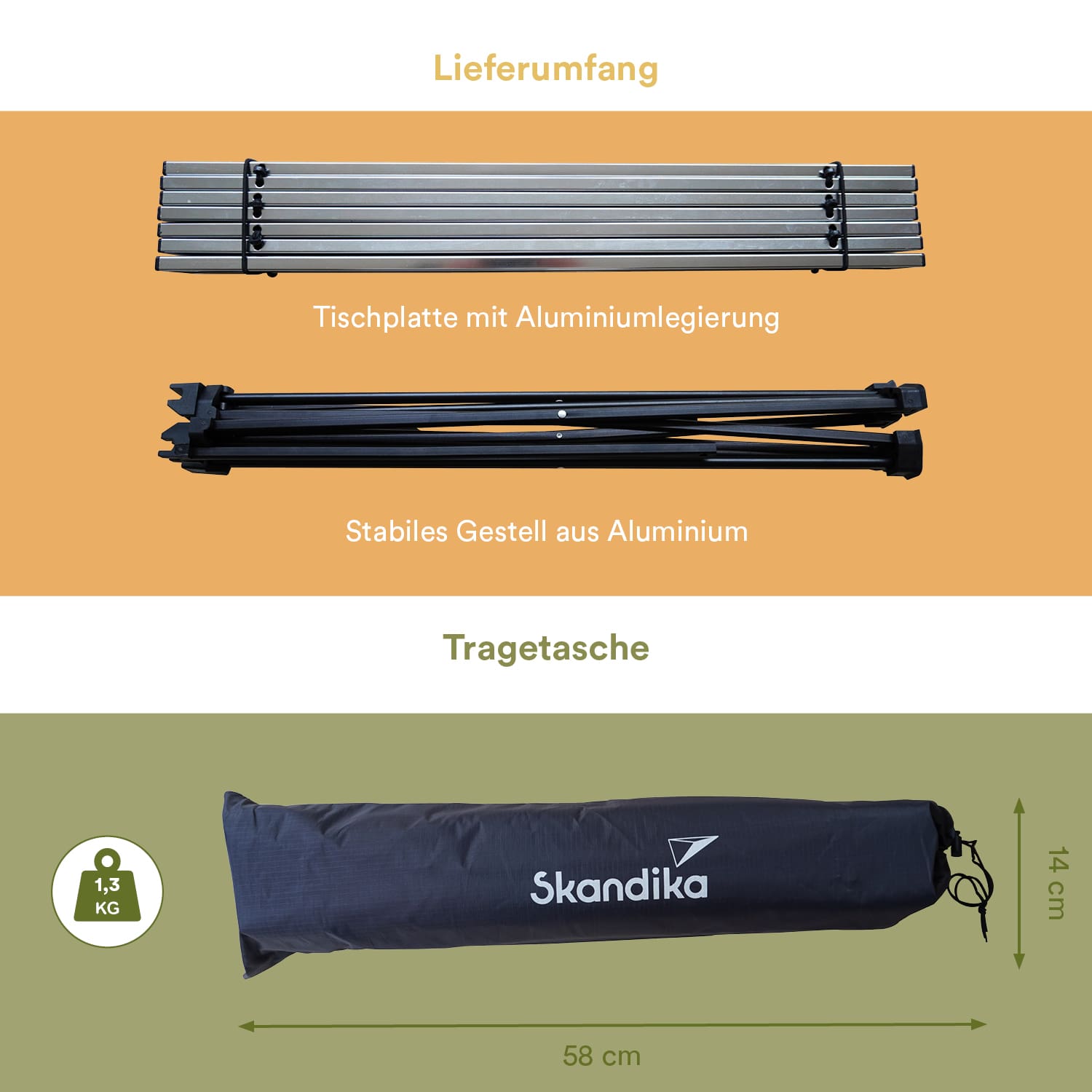 Skandika Ruka M Aluminium Campingtafel