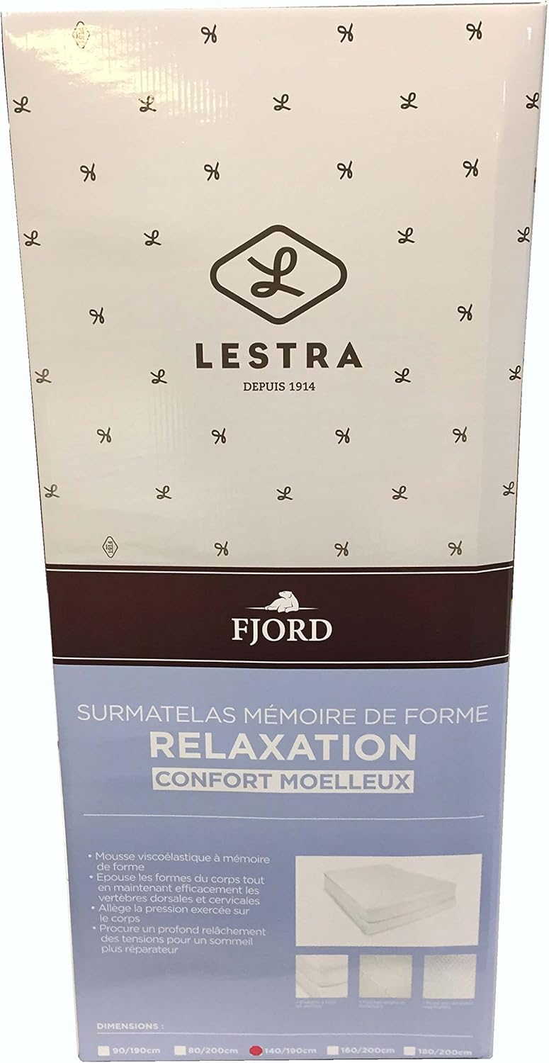 Topper Lestra Fjord Memory-Form, Surmatelas Lestra Fjord 140 x 190 cm