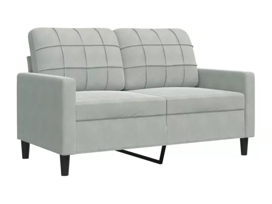 Canapé à 2 places Gris clair 120 cm Velours