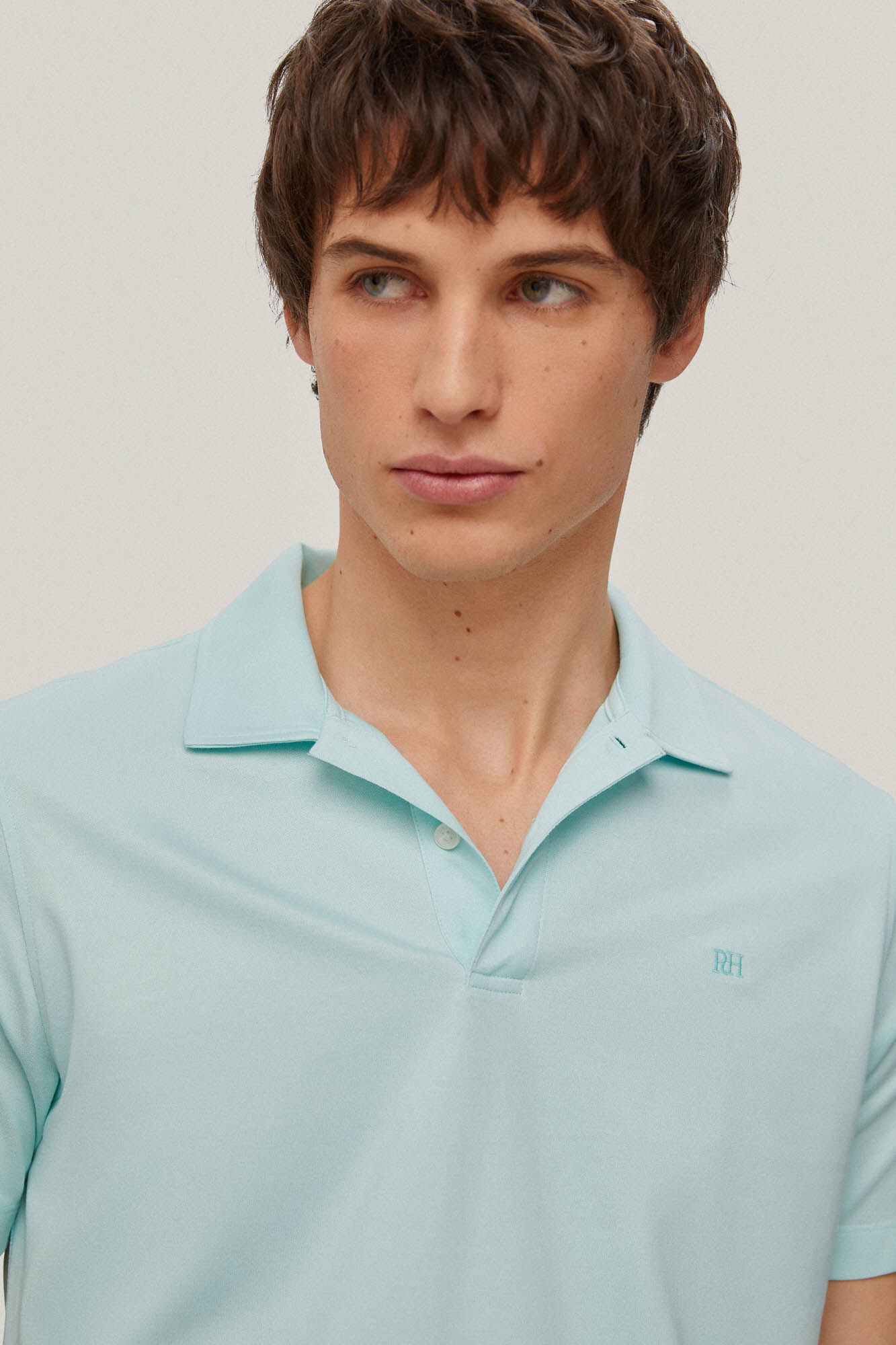 Camisa polo Oxford piqué - Turquesa