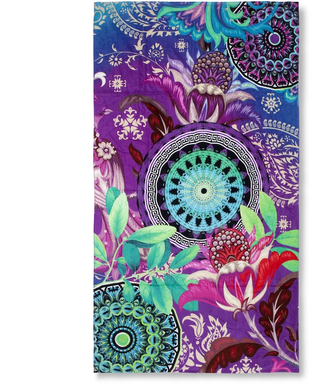 hip Strandtuch »Axelle« Baumwolle, Velours, 100x180, Weich, Strand, Erwachsen, Mandala, Lila