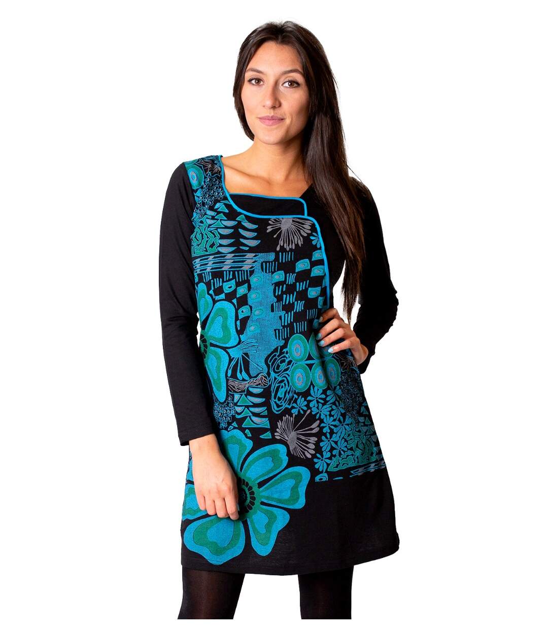 Robe en coton à empiècements VICTORIA ethnique Coton Du Monde