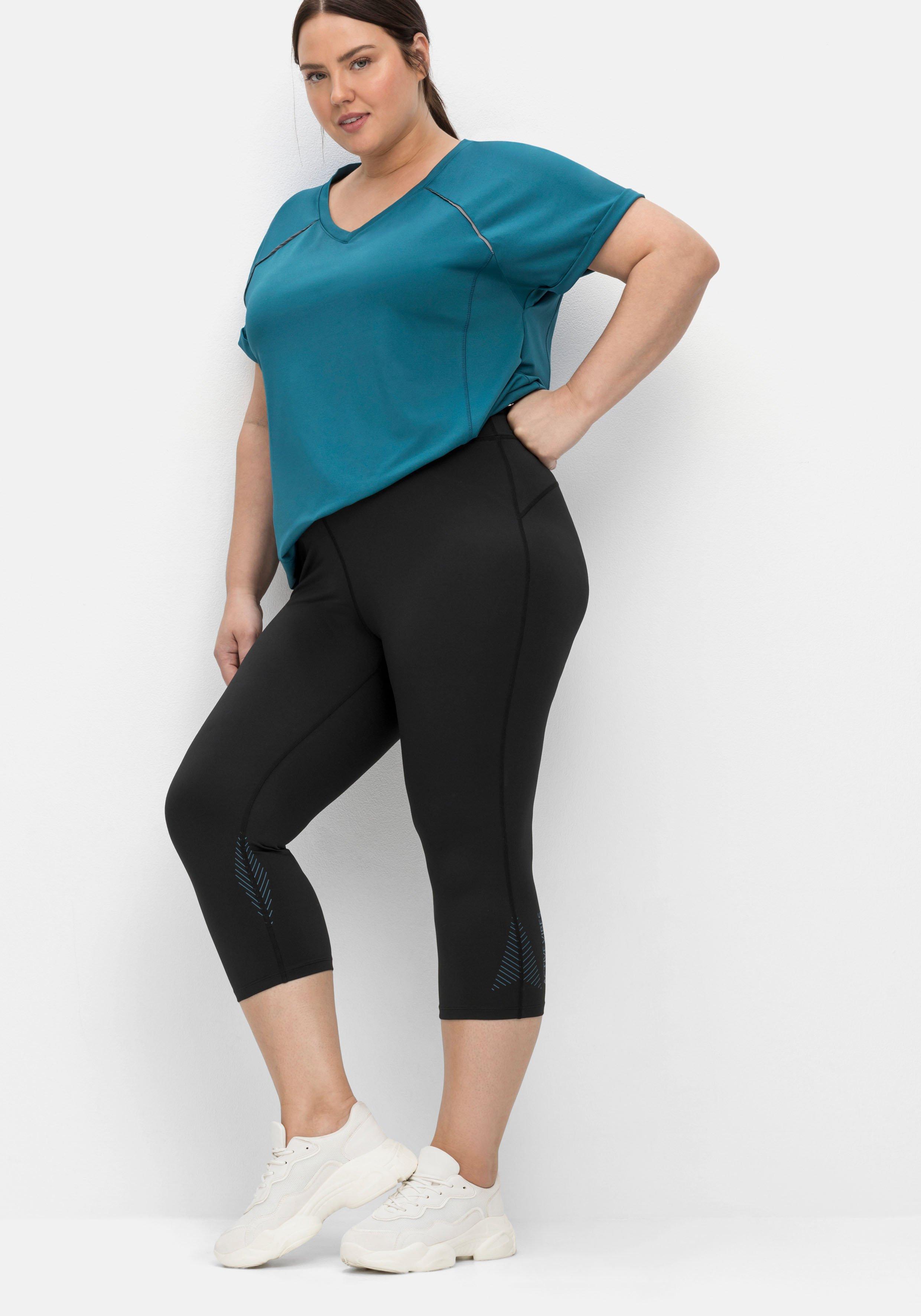 Sportleggings in Caprilänge, mit Print am Bein