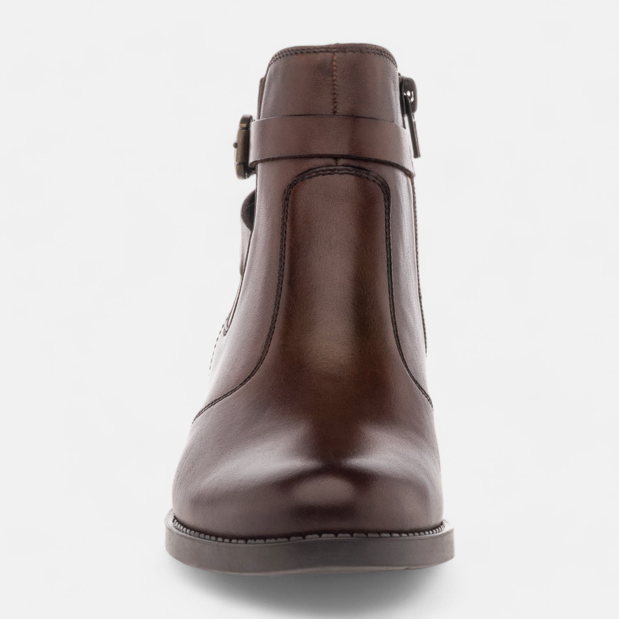 Boots chelsea Femme en cuir marron