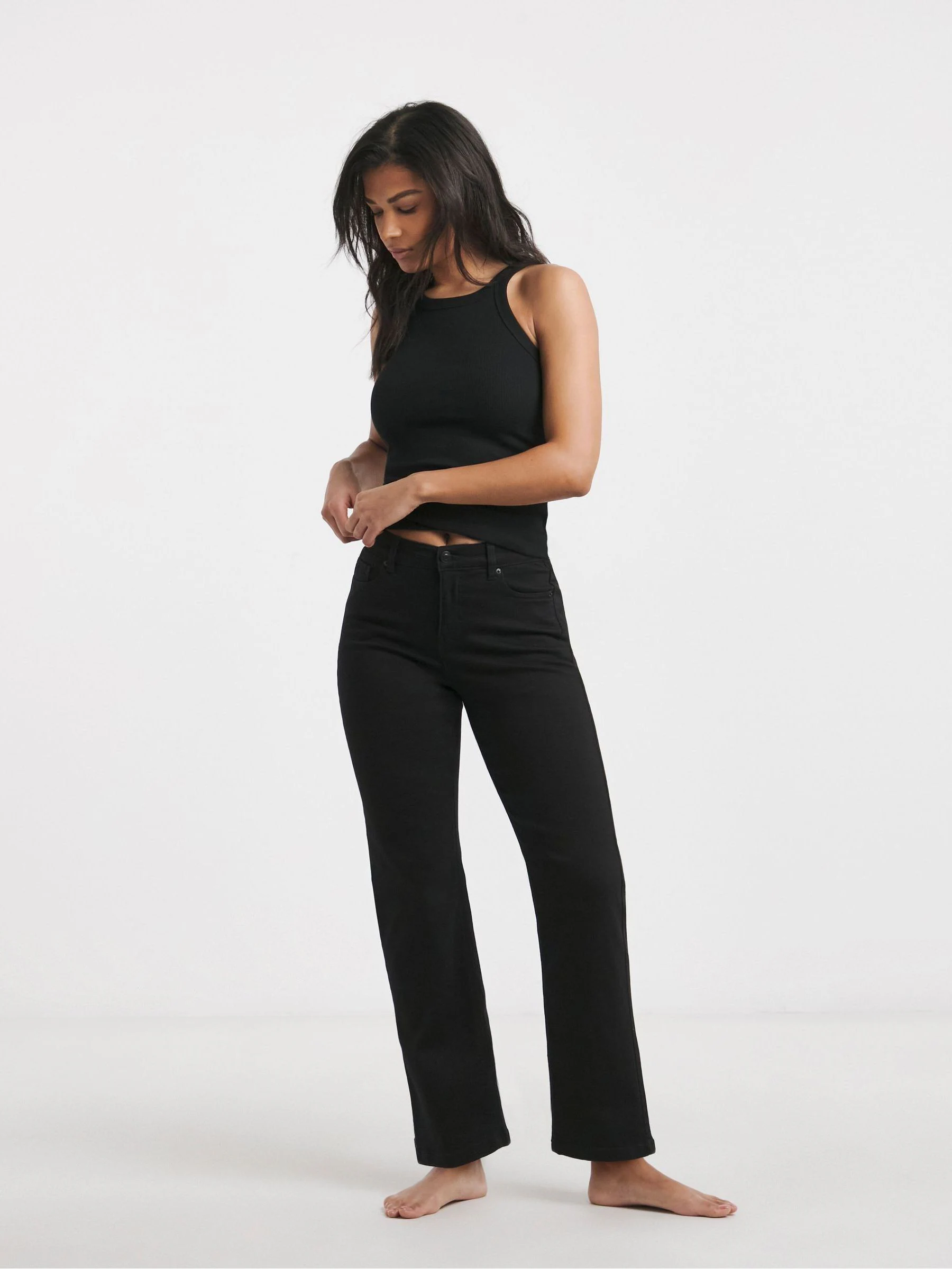 Zwart - Simply Be - 24/7 jeans met rechte pijpen