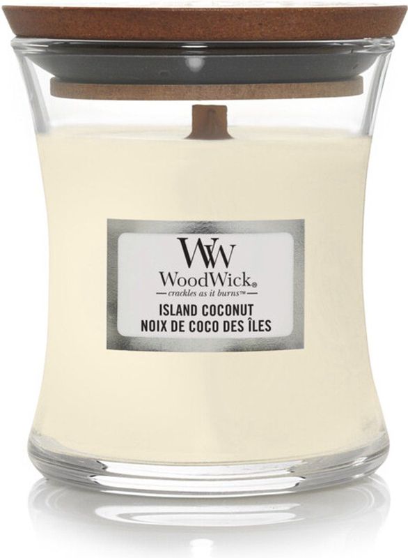 WoodWick - Island Coconut - Kaars - Wit - Houten Lont