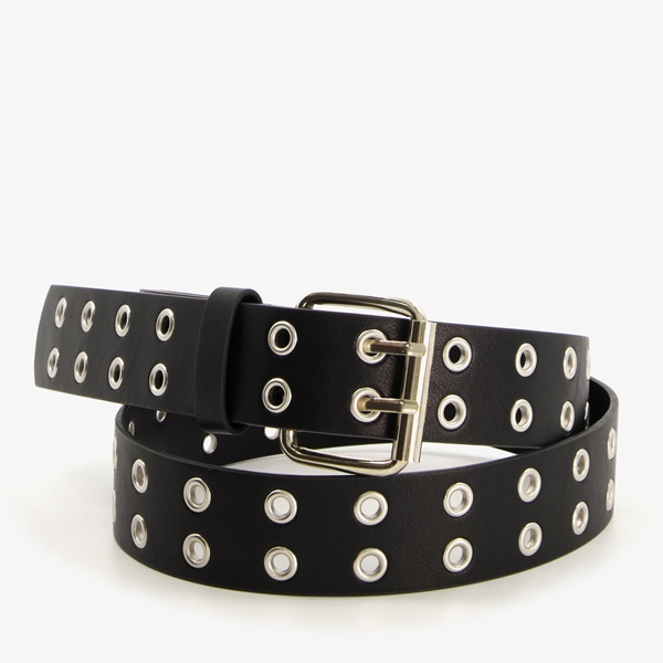 Dames riem met ringen zwart