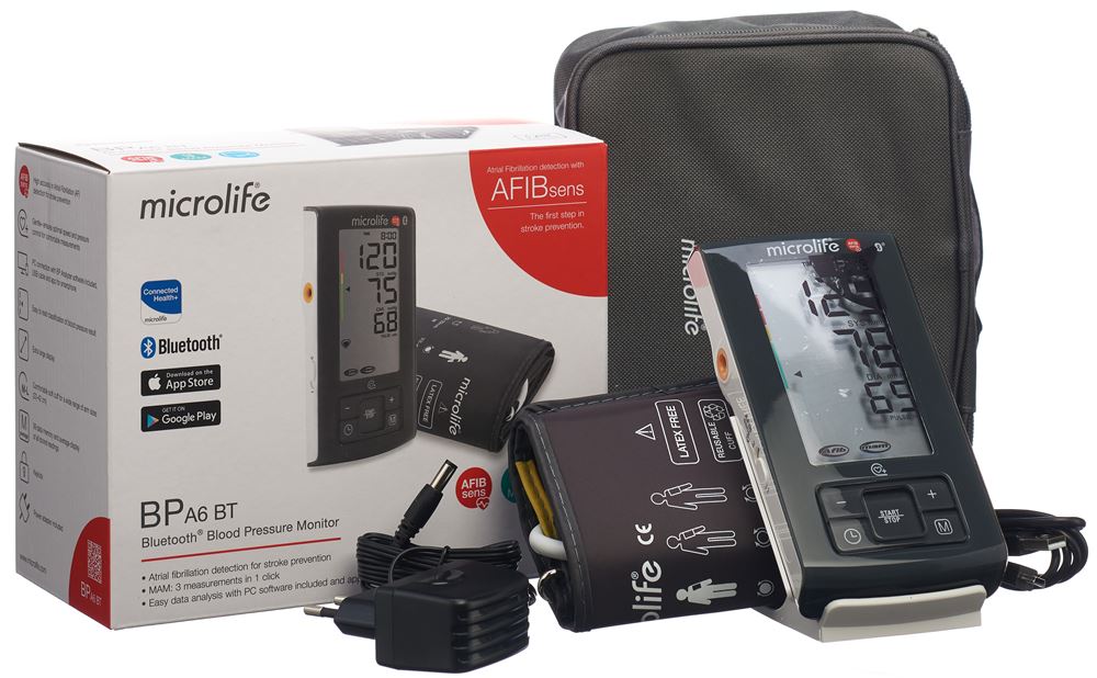 Microlife Blutdruckmesser Afib A6 Bluetooth black Cover soft 1 Stk