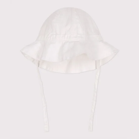 Capeline bébé en popeline unie   Ecume        de               Petit Bateau