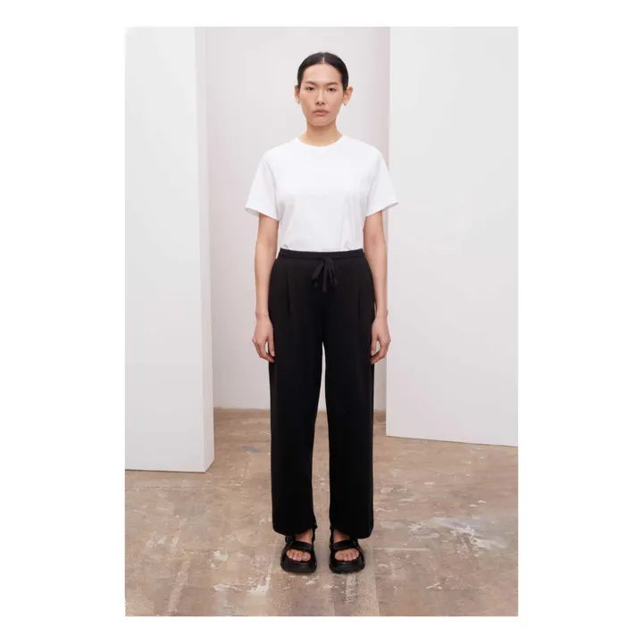 Kowtow Pantalon Wide Leg Jersey de Coton Bio | Noir