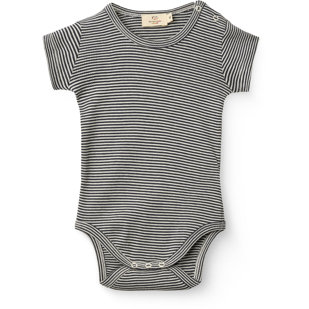 Køb COPENHAGEN COLORS Navy Stripe Stripe Modal Rib Ss Body
