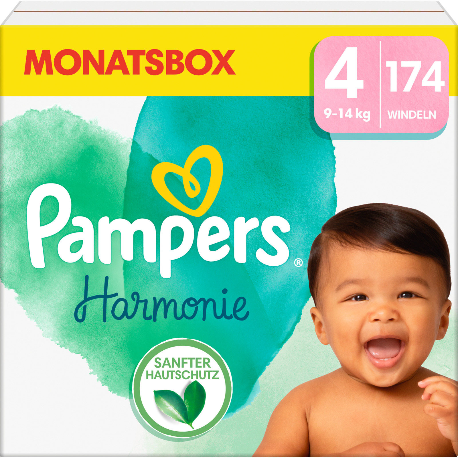 Pampers Harmonie Gr. 4, 9-14 kg, Monatsbox 174 Windeln