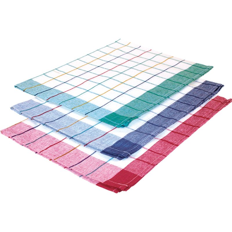 Torchon à vaisselle motif à carreaux - Lot de 12