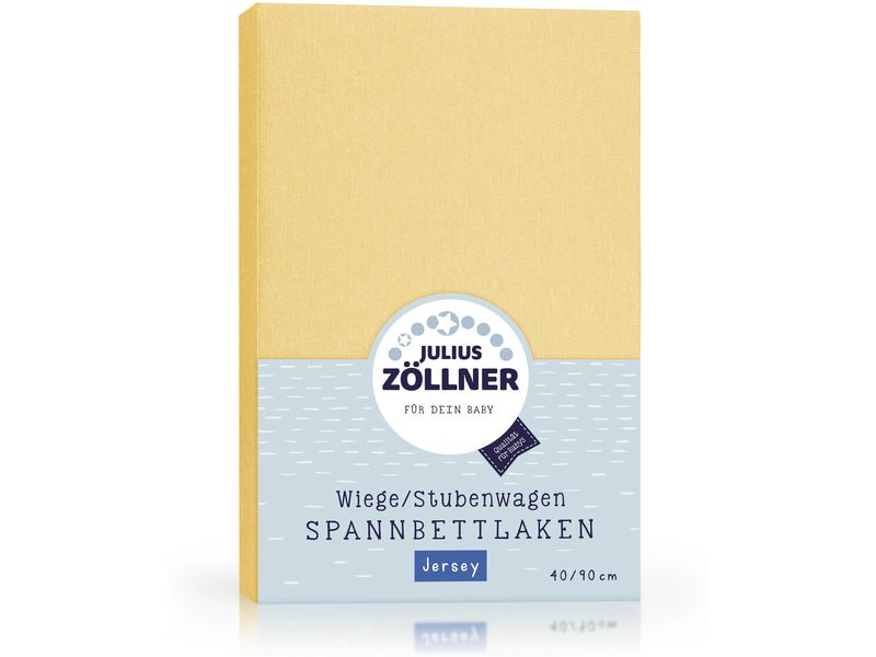 Julius Zöllner Fix-Leintuch Jersey 90 x 40 cm, Banana Spannbetttuch aus 100% Baumwolle