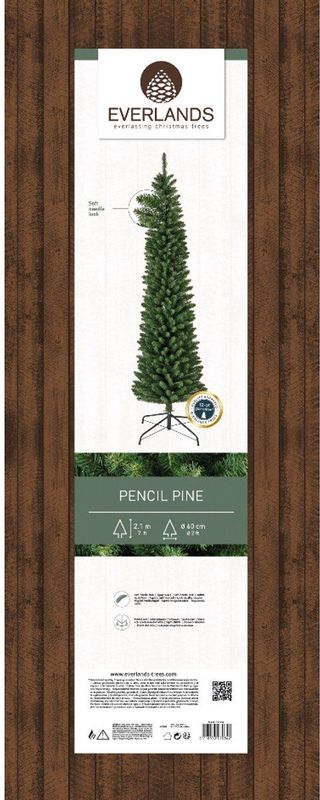 Everlands Kunstkerstboom Pencil - 210 cm - Zonder Verlichting