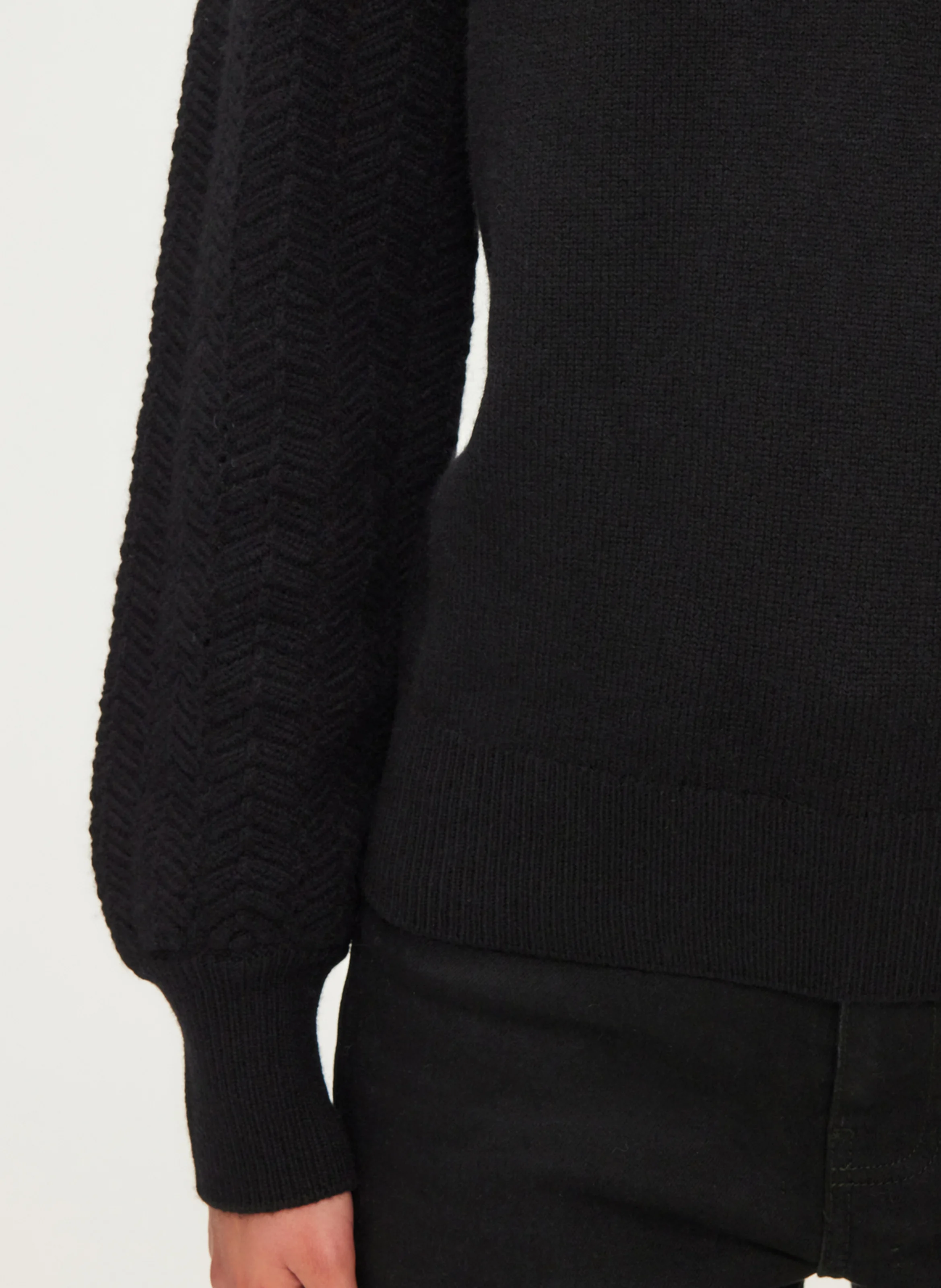 JANITA - Pull col rond en laine | Noir