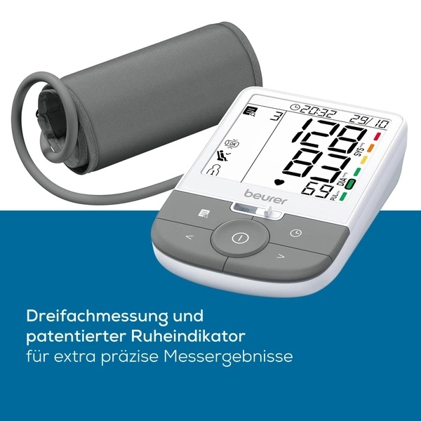 BM 53 Blutdruckmessgerät für den Oberarm mit LCD Anzeige   Arrhythmieerkennung (65459) - Weiss