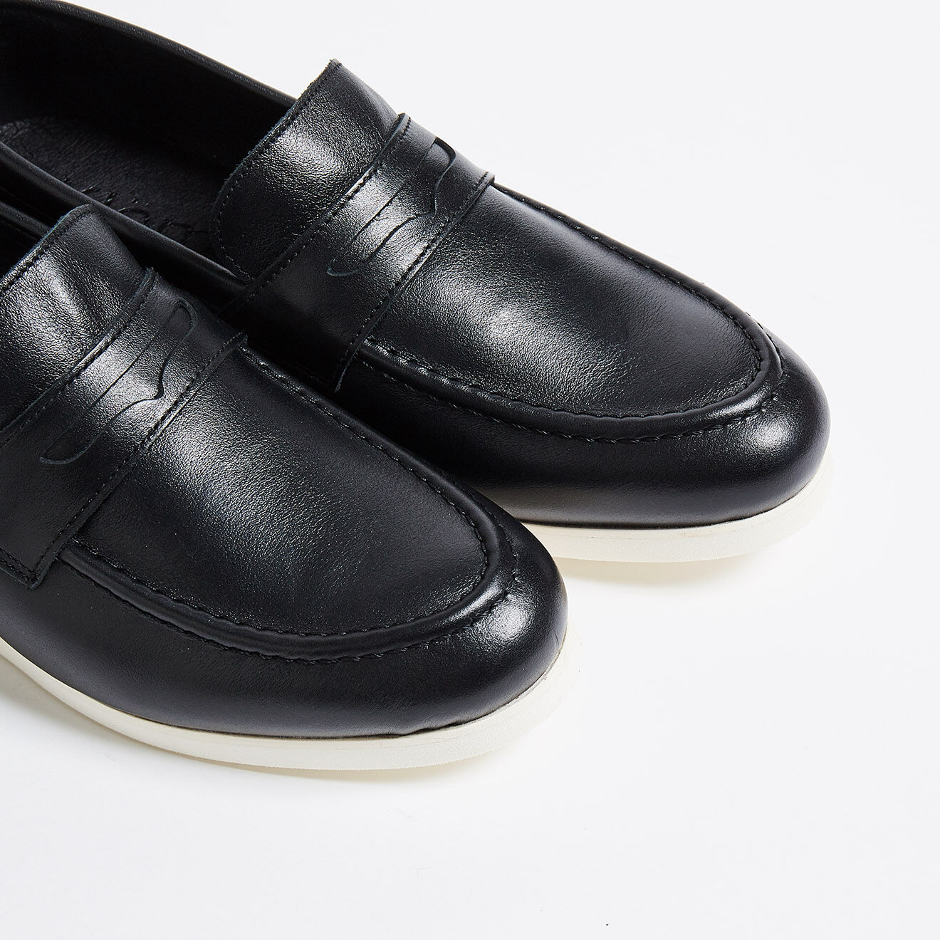 Klom Mocassins en Cuir lisse Thibault noirs